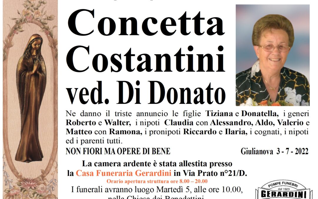 CONCETTA COSTANTINI ved. DI DONATO
