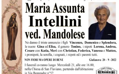 MARIA ASSUNTA MANDOLESE ved. INTELLINI