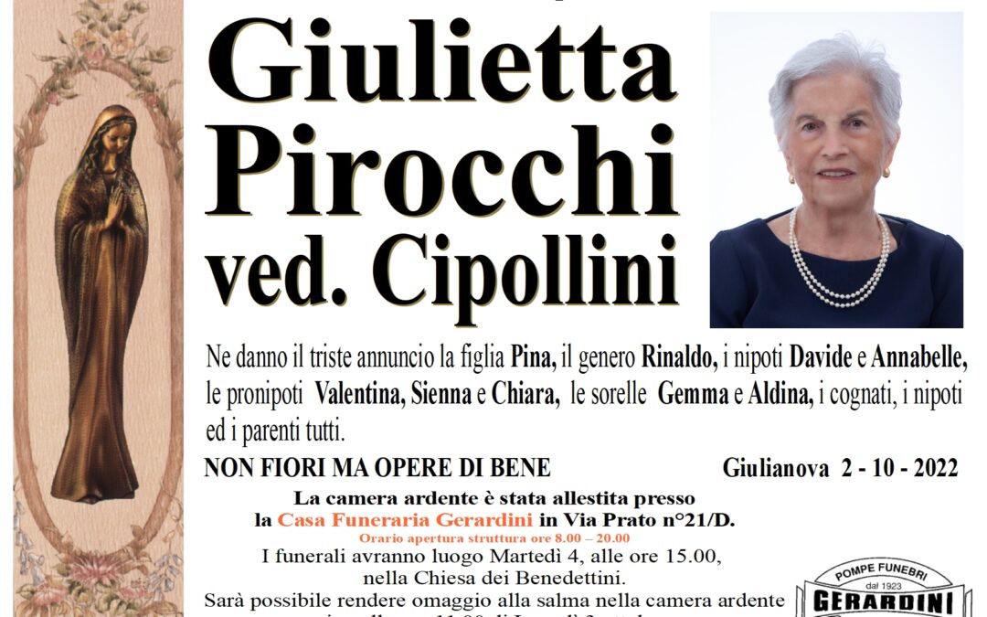 GIULIETTA PIROCCHI VED. CIPOLLINI