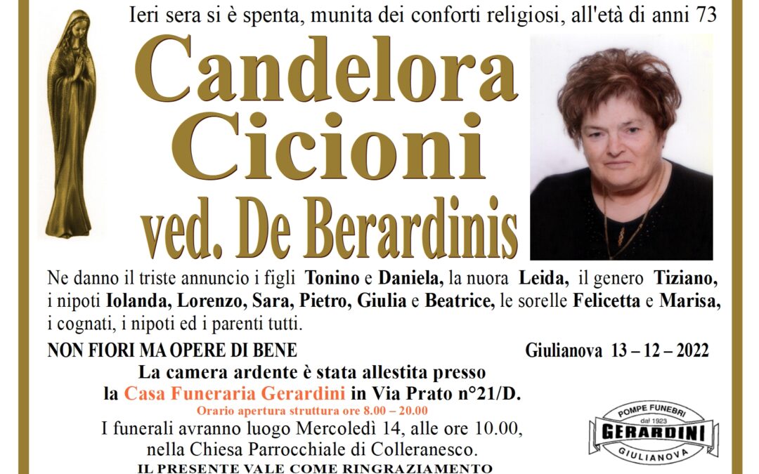 CANDELORA CICIONI VED. DE BERARDINIS