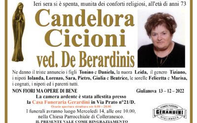 CANDELORA CICIONI VED. DE BERARDINIS