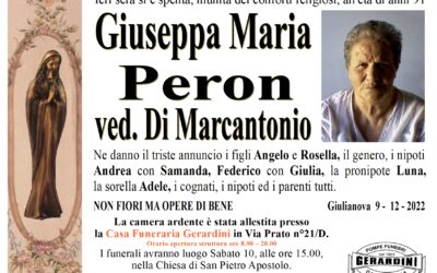 GIUSEPPA MARIA PERON VED. DI MARCANTONIO