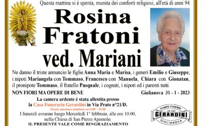 ROSINA FRATONI ved. MARIANI