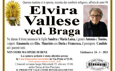 ELVIRA VALLESE VED. BRAGA