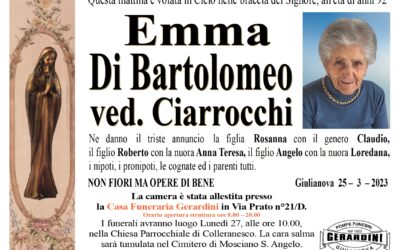 EMMA DI BARTOLOMEO VED. CIARROCCHI
