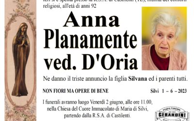 ANNA PLANAMENTE VED. D’ORIA
