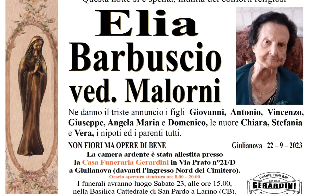 ELIA BARBUSCIO VED. MALORNI