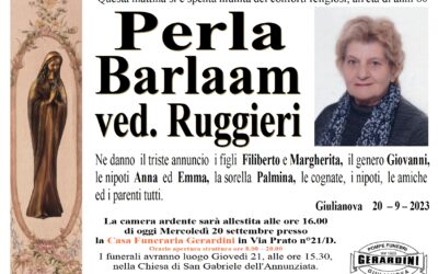 PERLA BARLAAM VED. RUGGIERI