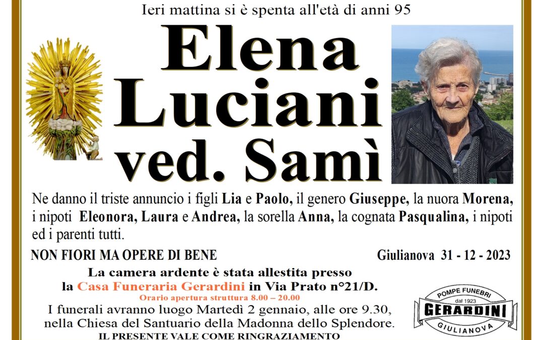 ELENA LUCIANI VED. SAMI’
