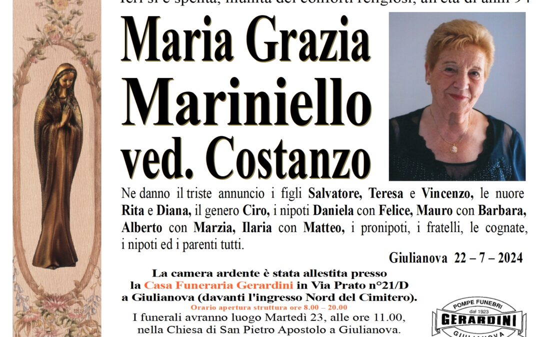 MARIA GRAZIA MARINIELLO VED. COSTANZO