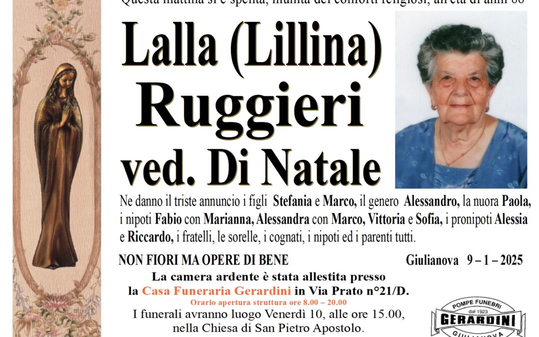 LALLA (LILLINA) RUGGIERI VED. DI NATALE