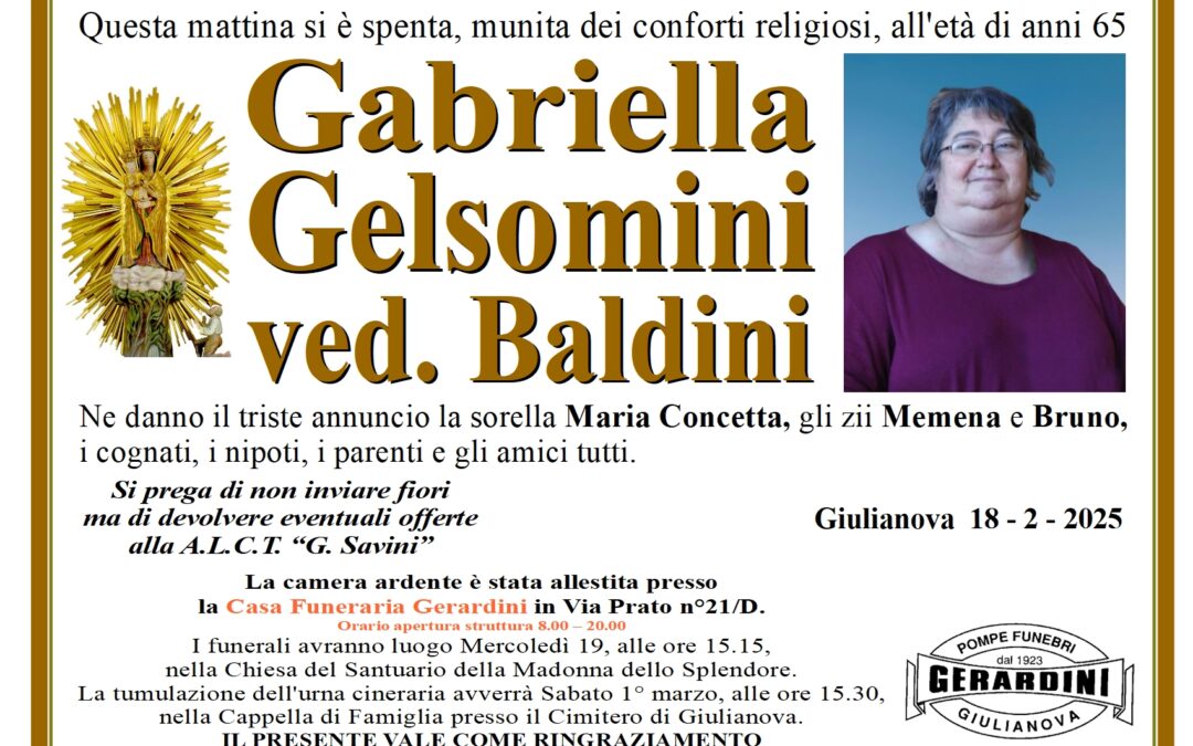 GABRIELLA GELSOMINI ved. BALDINI