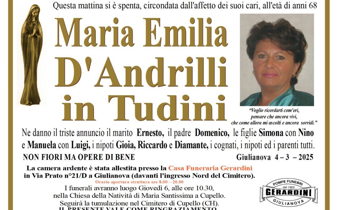 MARIA EMILIA D’ANDRILLI IN TUDINI