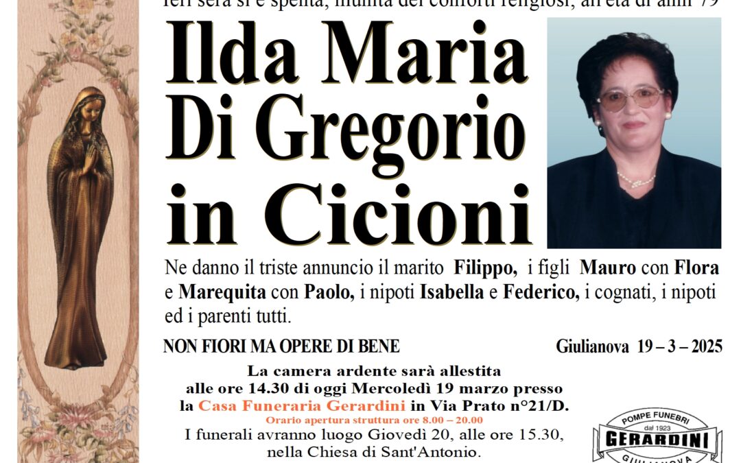 ILDA MARIA DI GREGORIO IN CICIONI