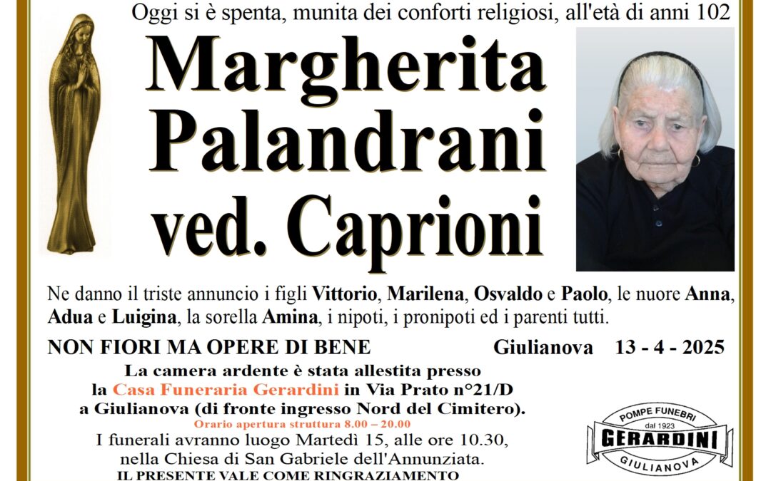 MARGHERITA PALANDRANI VED. CAPRIONI