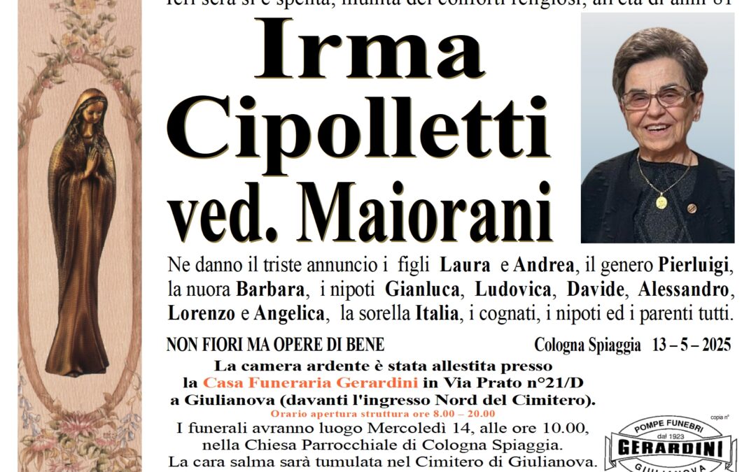 IRMA CIPOLLETTI VED. MAIORANI