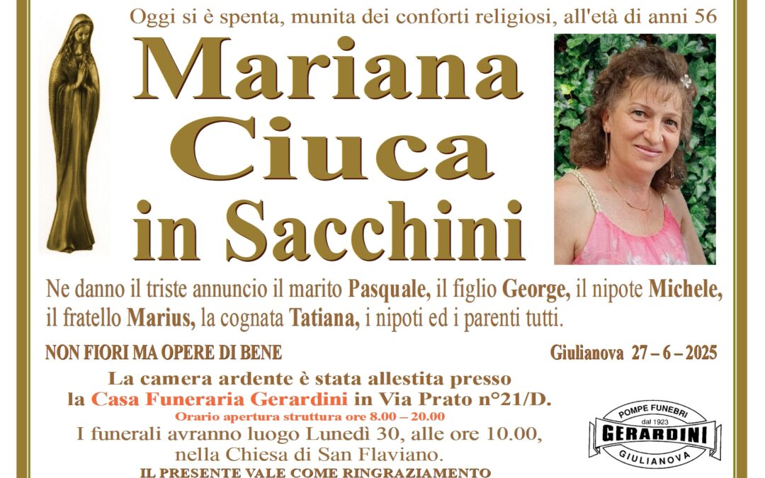 MARIANA CIUCA IN SACCHINI