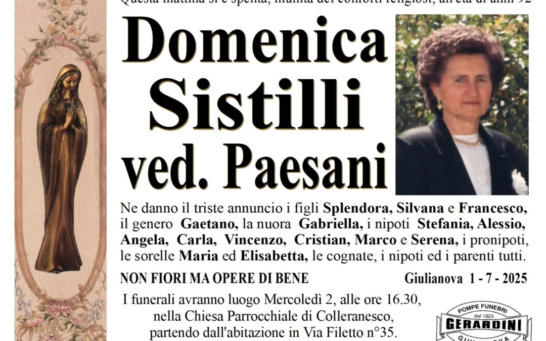DOMENICA SISTILLI VED. PAESANI