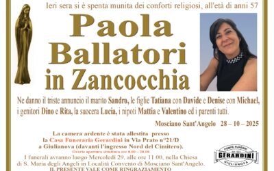 PAOLA BALLATORI IN ZANCOCCHIA