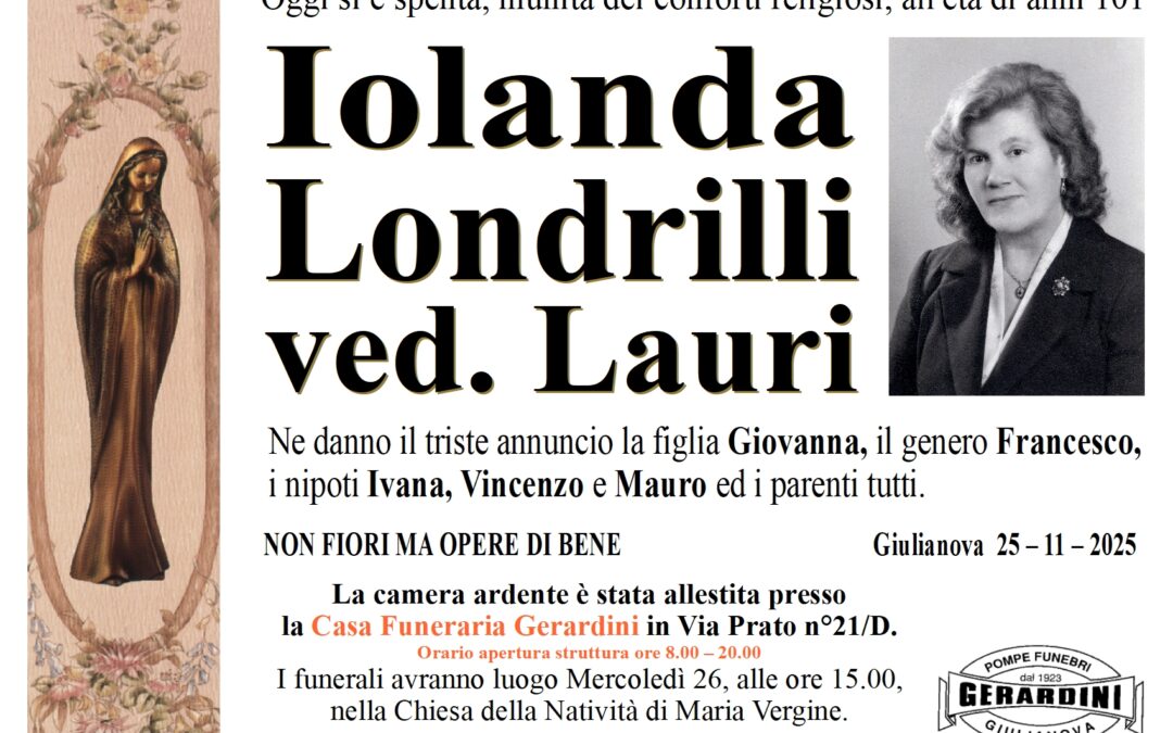 IOLANDA LONDRILLI VED. LAURI