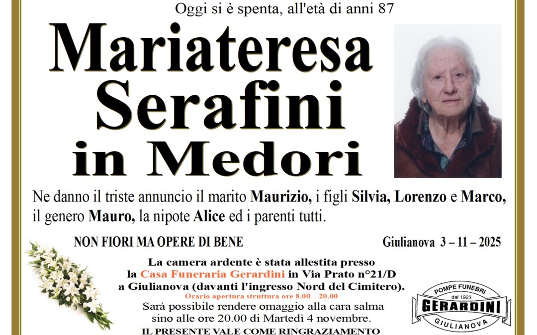 MARIATERESA SERAFINI IN MEDORI
