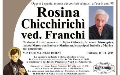 ROSINA CHICCHIRICHI’ VED. FRANCHI