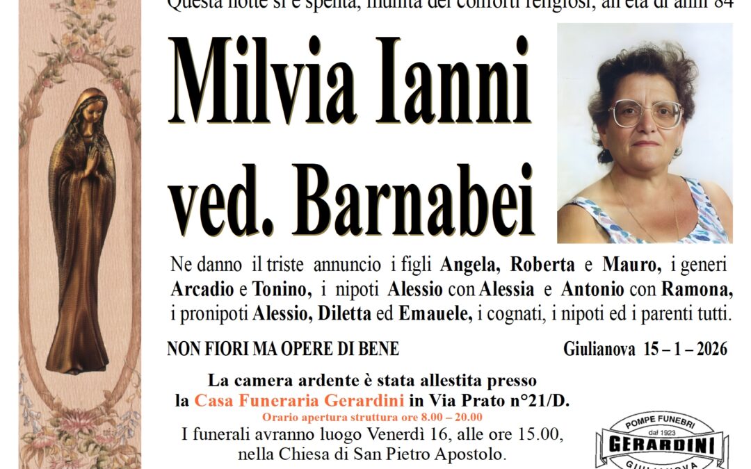 MILVIA IANNI VED. BARNABEI