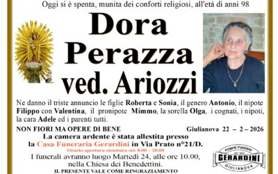 DORA PERAZZA VED. ARIOZZI