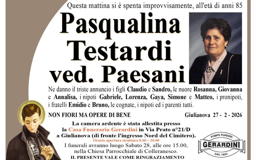 PASQUALINA TESTARDI VED. PAESANI
