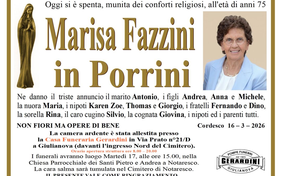 MARISA FAZZINI IN PORRINI