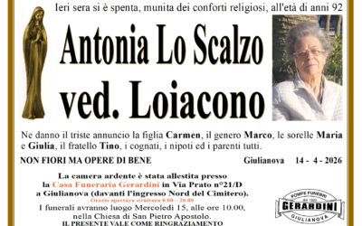 ANTONIA LO SCALZO VED. LOIACONO