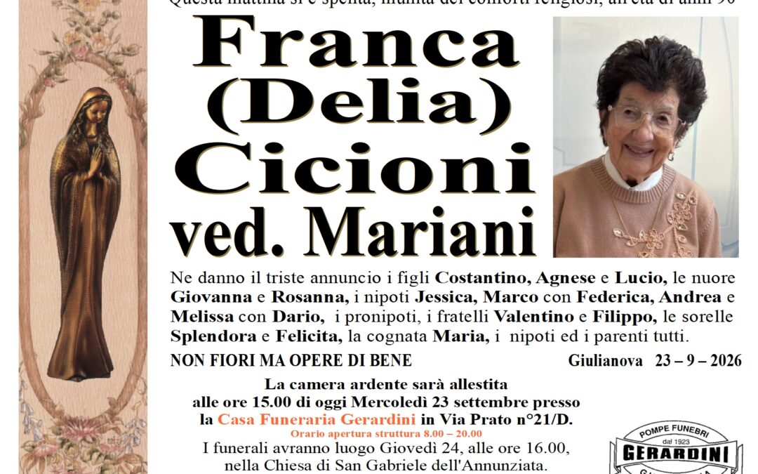 FRANCA CICIONI VED. MARIANI