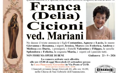 FRANCA CICIONI VED. MARIANI