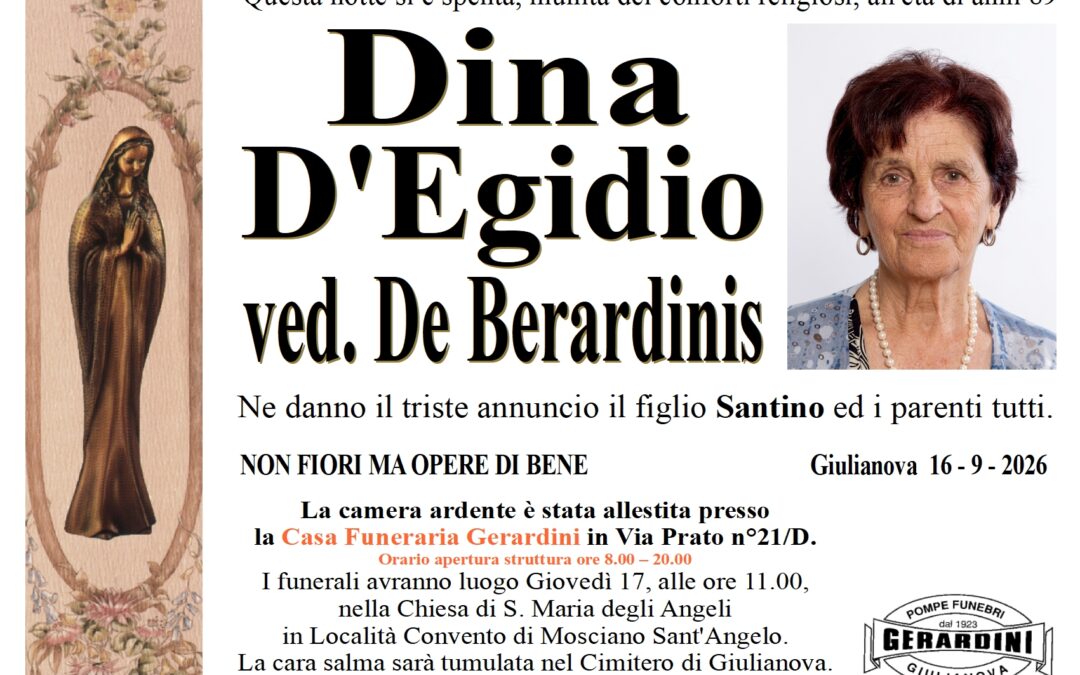 DINA D’EGIDIO VED. DE BERARDINIS