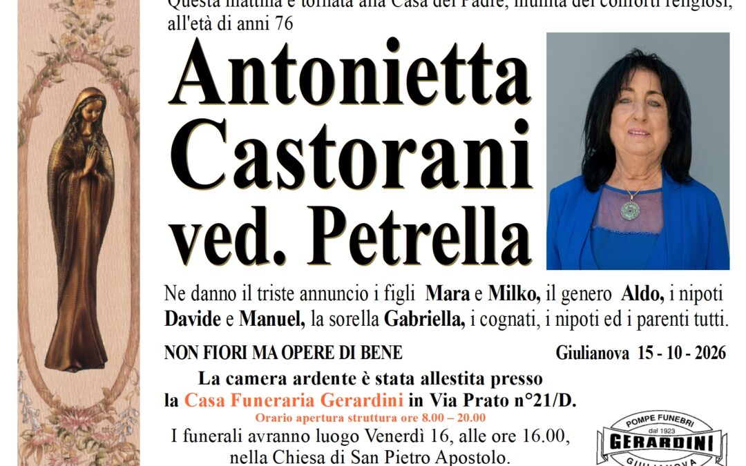 ANTONIETTA CASTORANI VED. PETRELLA