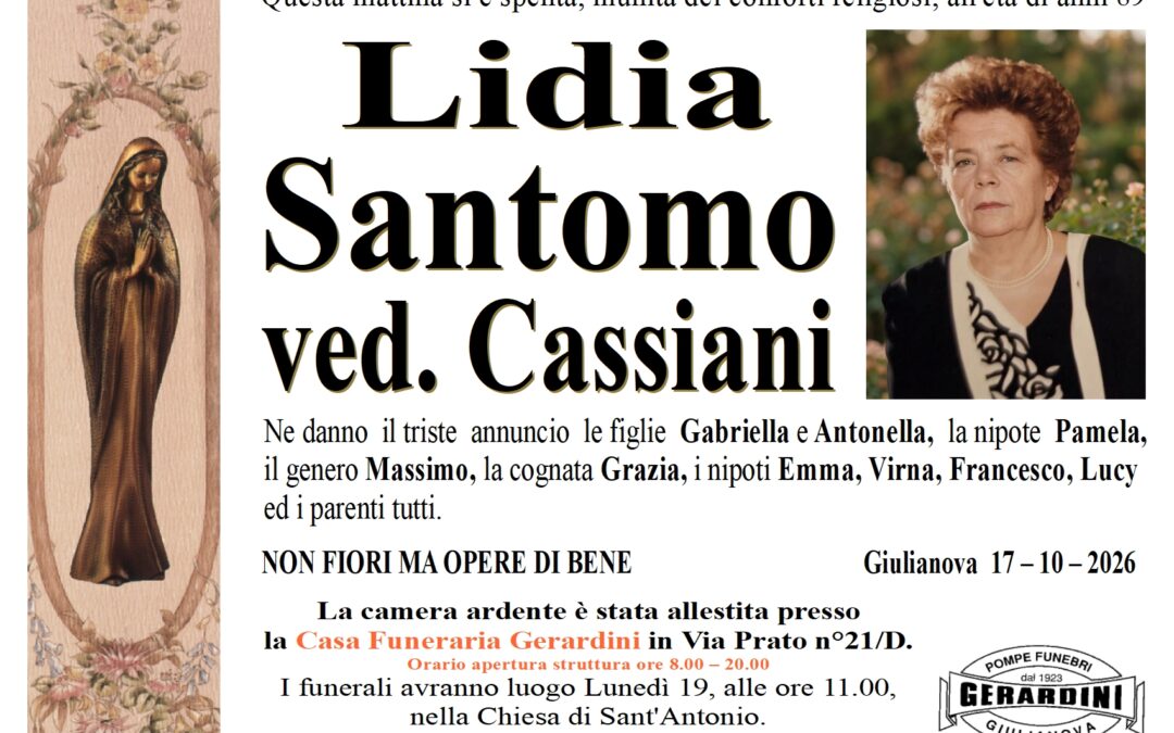 LIDIA SANTOMO VED. CASSIANI