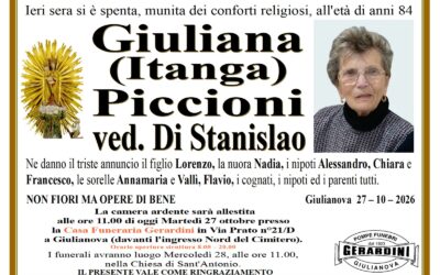 GIULIANA PICCIONI VED. DI STANISLAO