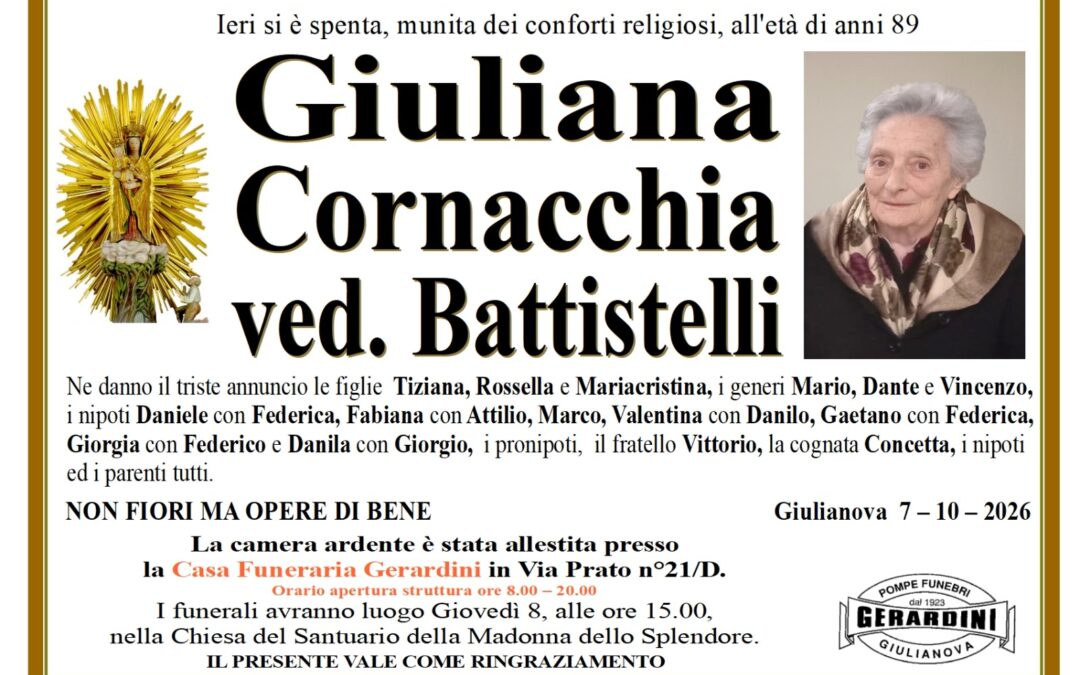GIULIANA CORNACCHIA VED. BATTISTELLI