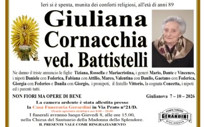 GIULIANA CORNACCHIA VED. BATTISTELLI
